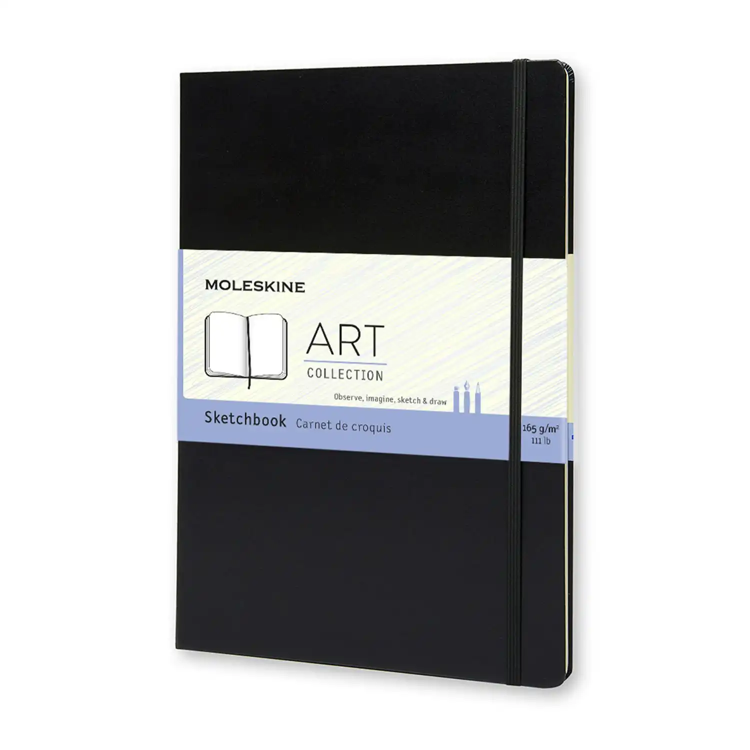 Moleskine 30cm Plain 160gsm A4 Folio Art Sketchbook Draw/Paint/Draft Paper Black