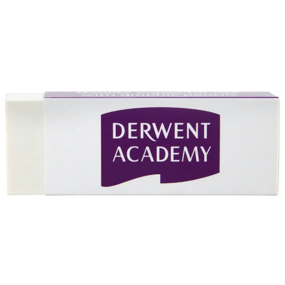 10x Derwent Academy Art Large Eraser For Graphic Pencil White 1.2x6.3x2.2cm