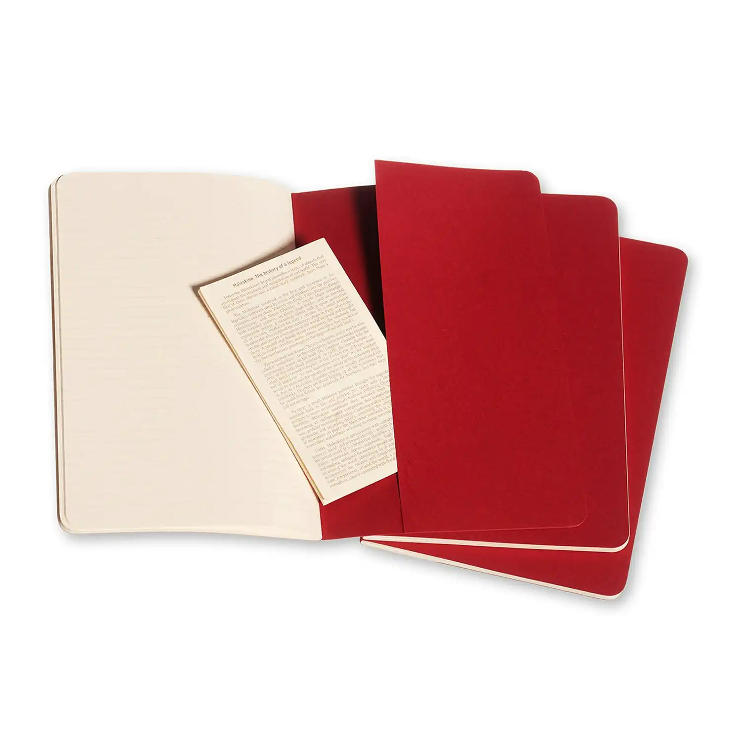 3pc Moleskine Ruled Cahier Notebook Architects/Designers Journal L Cranberry Red