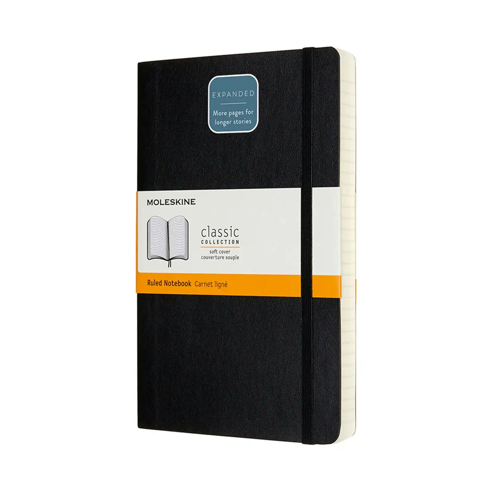 Moleskine Classic Soft Cover Expanded Notebook Office/Student Journal L Black