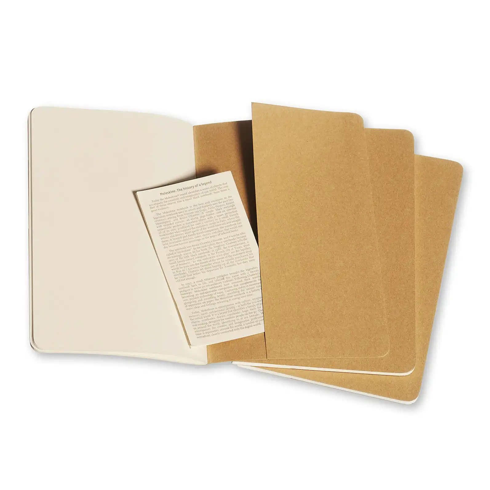 3pc Moleskine 80 Pages Plain Cahier Notebook L Office/Student Journal Pad Kraft