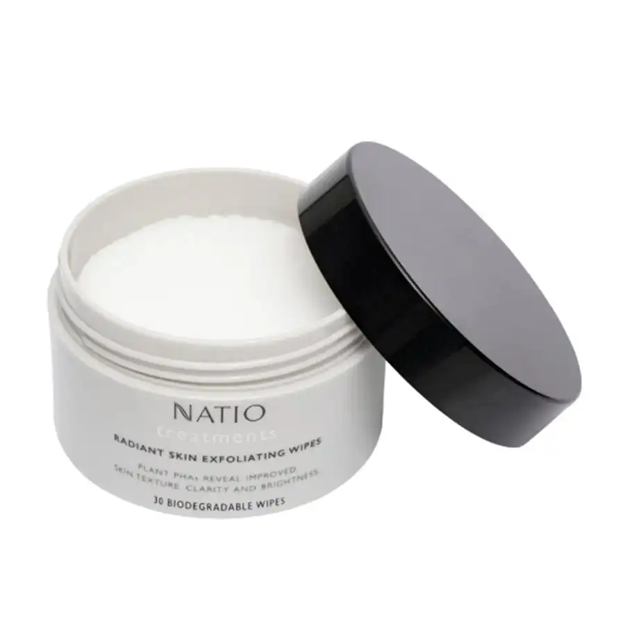 Natio Radiant Skin Exfoliating Wipes 30pcs