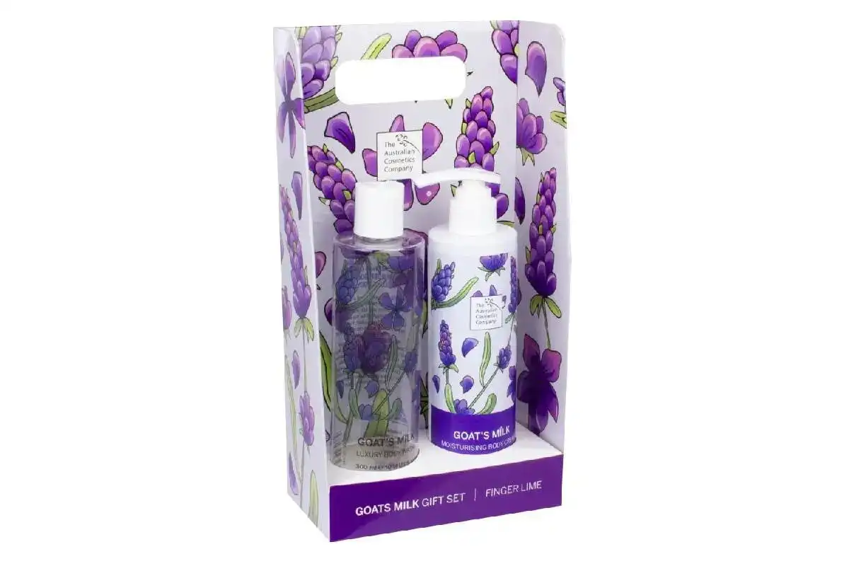 The Australian Cosmetics Company Goats Milk Gift Set Body Wash Body Cream Set Lavender