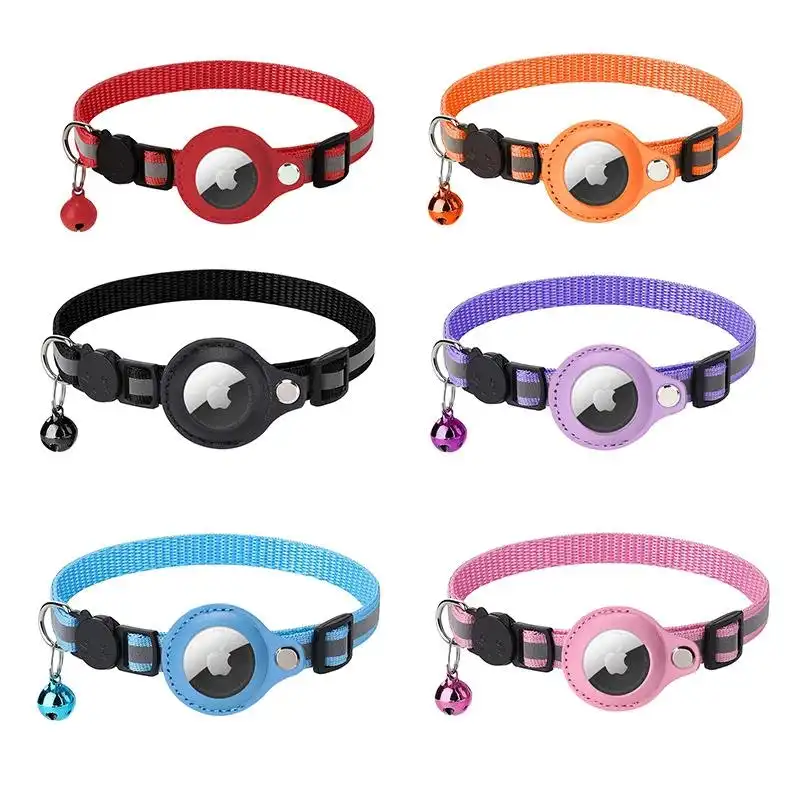 For Apple AirTag Cat Dog Collar Reflective Pet Collar Case Air Tag GPS Anti-lost
