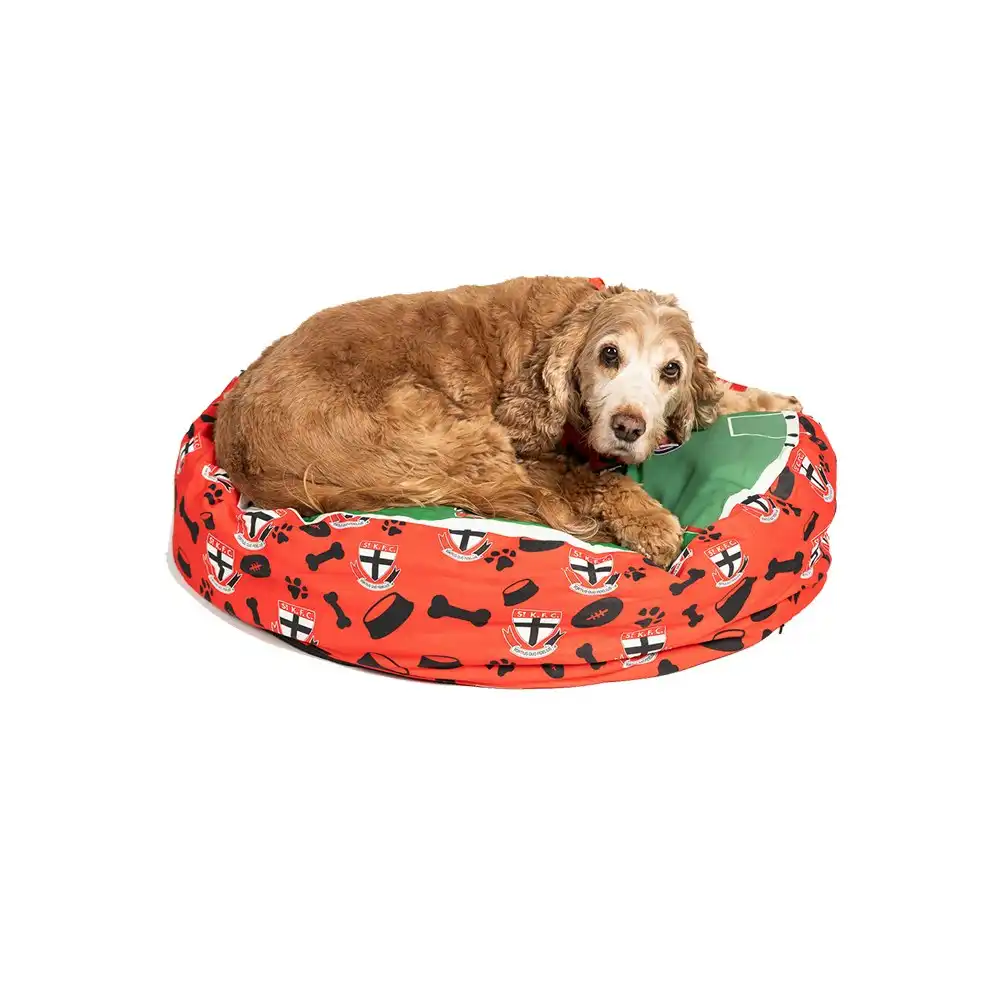 AFL Western Bulldogs Pet Bed Dog 70x60cm Round Sleeping Comfort Cushion Lounger