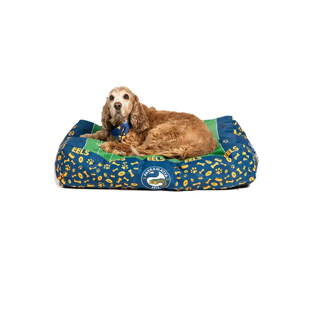 NRL Melbourne Storm Pet Bed Dog 80x60cm Rectangle Comfort Cushion Lounger Nest