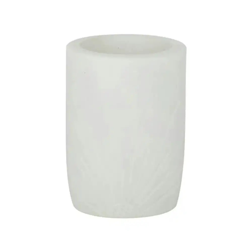 Casa Regalo Sadie Marble Decorative Cup Home Bathroom Storage Decor White