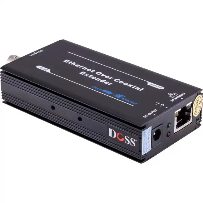 Doss IPOC1KR Active Ethernet/PoE Over Coaxial Single Cable Signal Receiver Black
