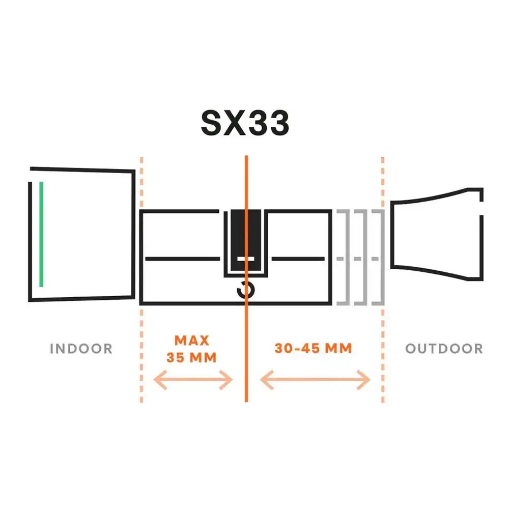 Bold SX-33 Smart Cylinder Lock Bluetooth 4.0 Keyless Door Entry Security Silver
