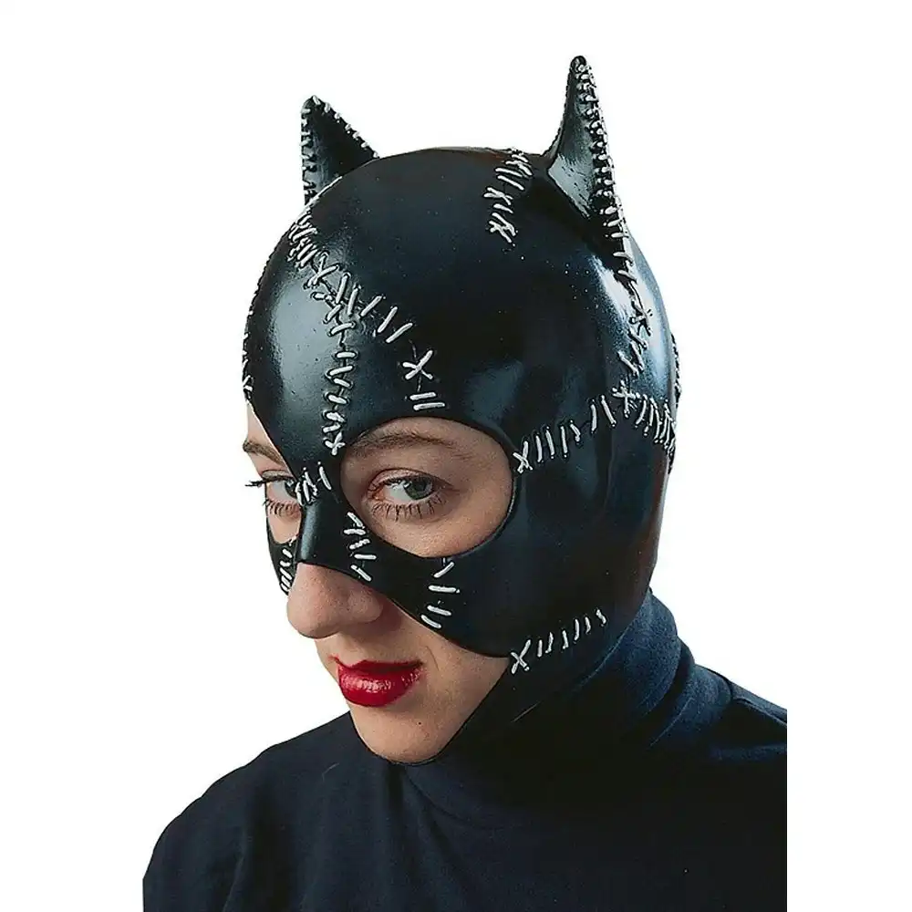 DC Comics Catwoman Mask Halloween Party Villain Ladies/Womens Costume Black