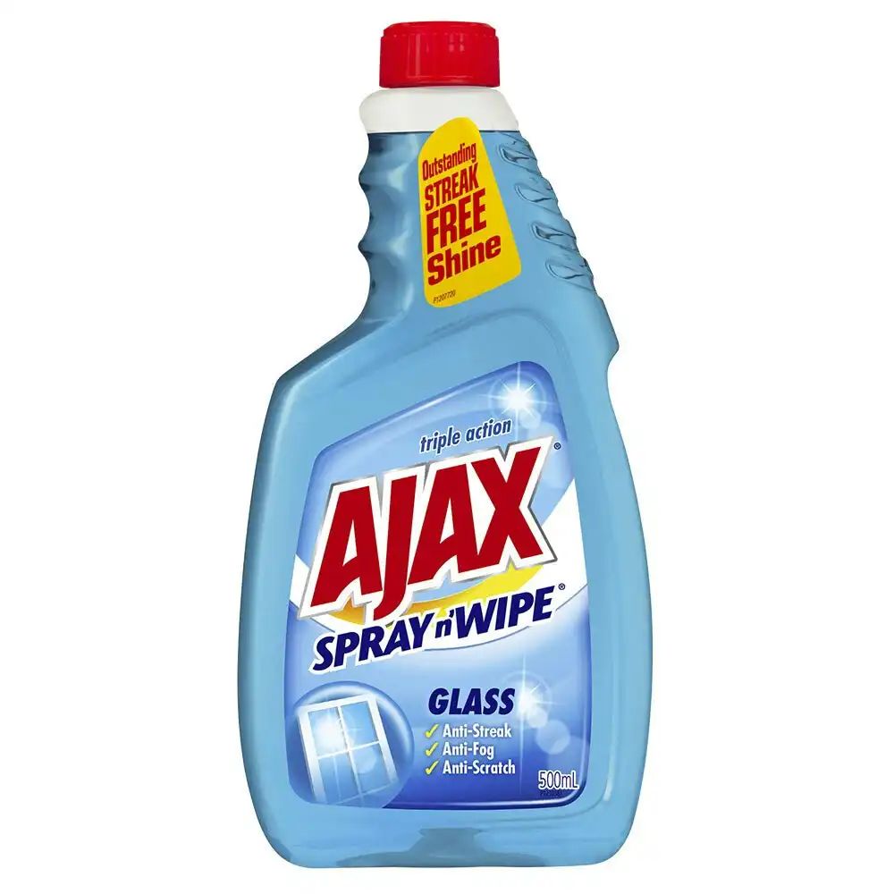 Ajax Spray N Wipe 500ml Glass Anti-Fog/Anti-Scratch/Anti-Streak Cleaner Refill