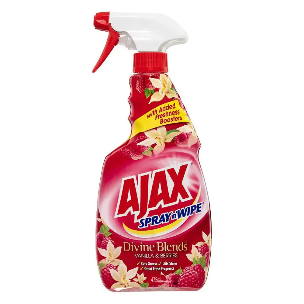 Ajax Spray N Wipe 475ml Trigger Bottle Multipurpose Cleaner Vanilla & Berries