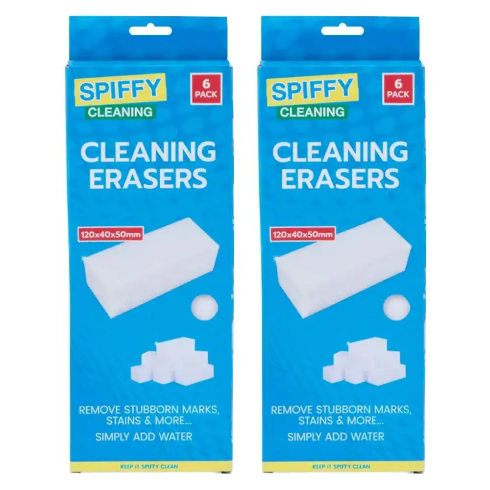 2x 6PK Spiffy Cleaning Eraser Set Multi-Functional Kitchen/Home/Bathroom Cleaner