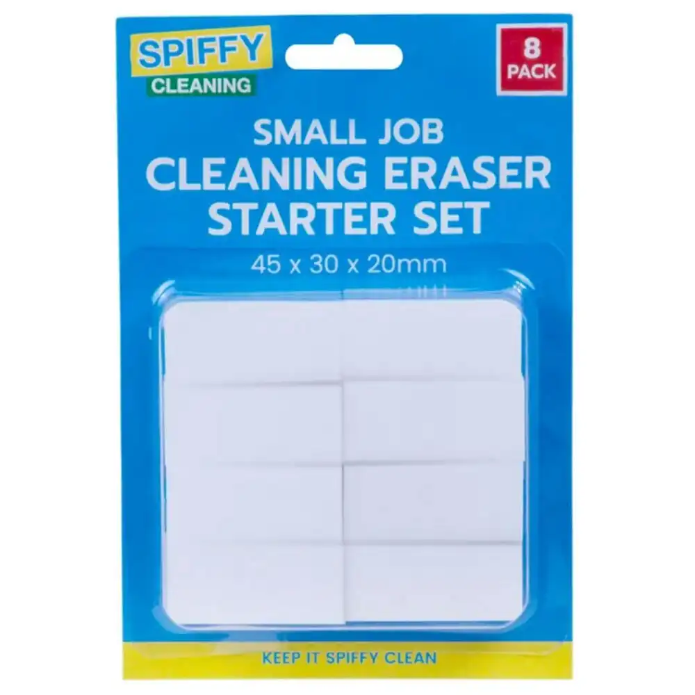 3x 8PK Spiffy Small Job Cleaning Eraser Set Multi-Functional Kitchen Cleaner WHT