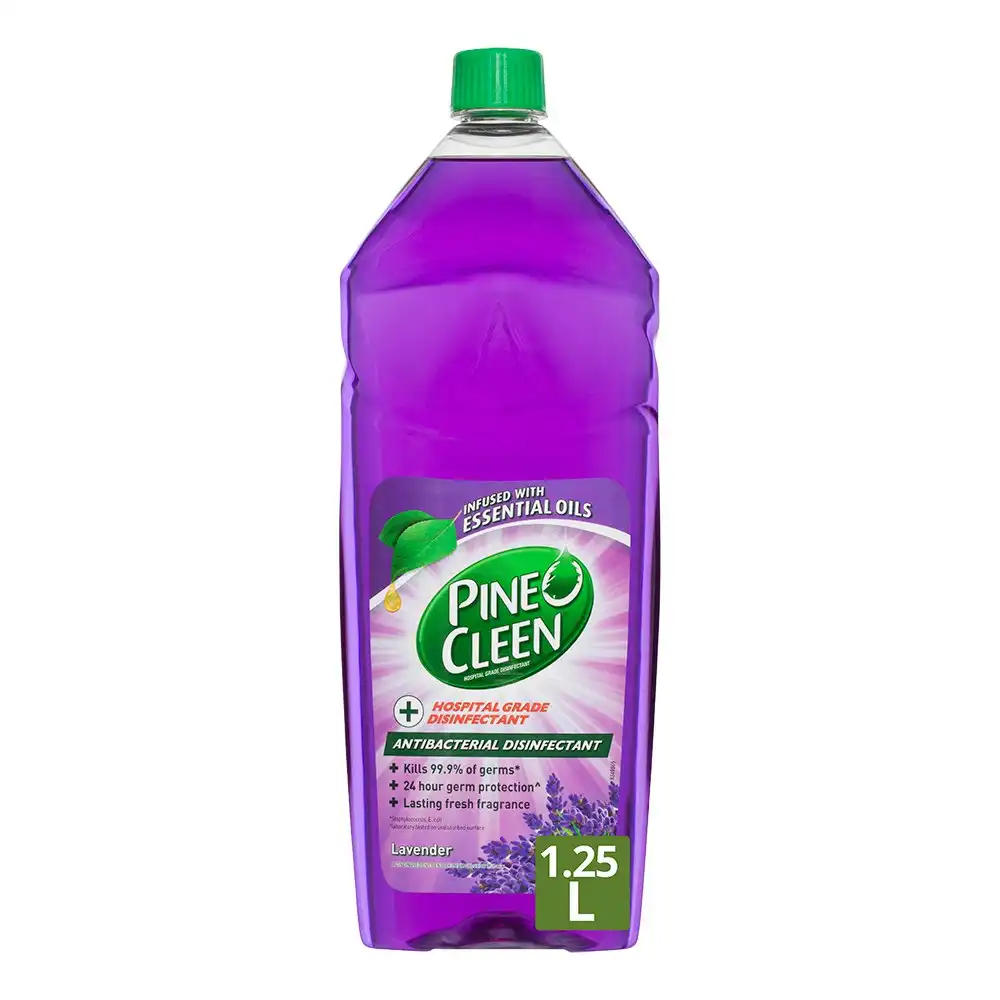 2x Pine O Cleen 1.25L Antibacterial Toilets/Floor Disinfectant Liquid Lavender