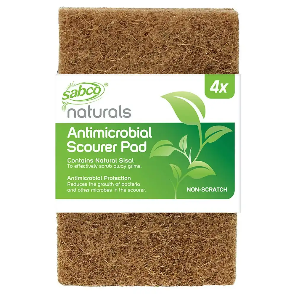 12pc Sabco Naturals Antimicrobial Scourer Non Scratch Grime Scrubber/Cleaner
