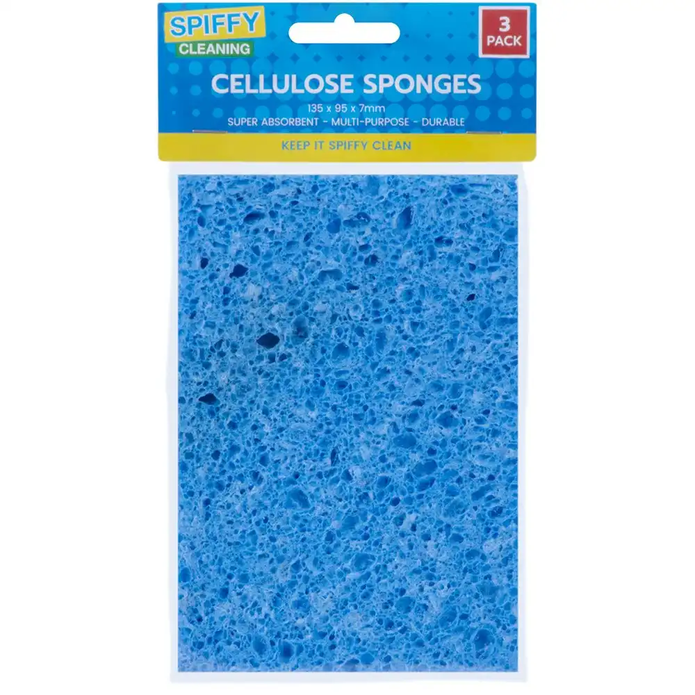 9x Spiffy Cleaning 13.5x9.5cm Cellulose Sponges Dirt Scrubber Kitchen Cleaning