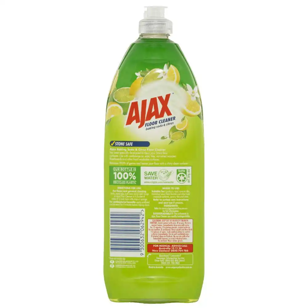 8x Ajax Multi Surface Antibacterial Floor Cleaner Baking Soda & Citrus 750ml