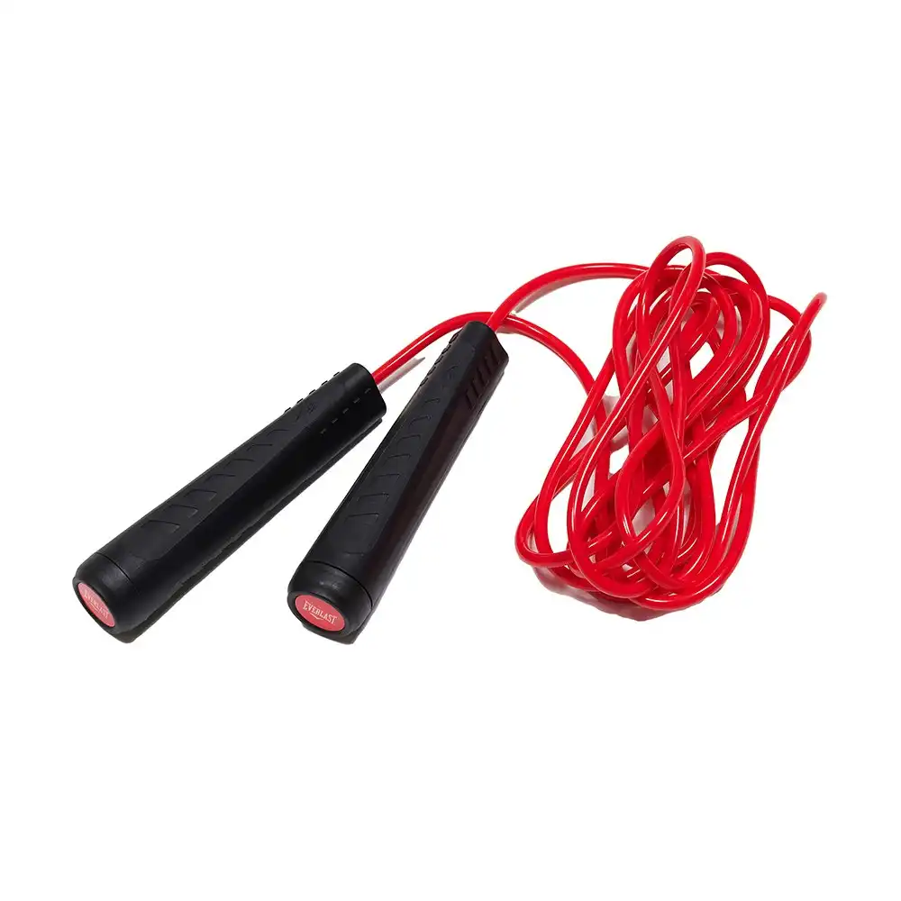 Everlast Speed Training Adjustable Weighted Skipping Cable 3m Jump Rope BLK/Red