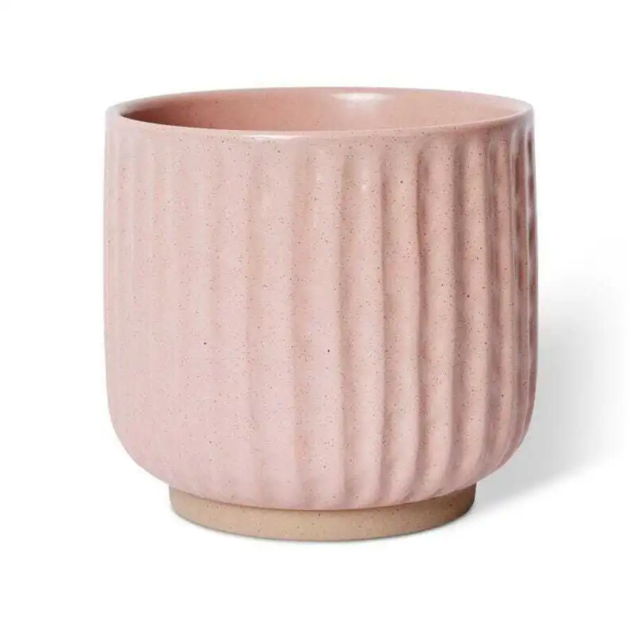 E Style Emery 19cm Ceramic Plant Pot Home Decorative Planter Round Pink