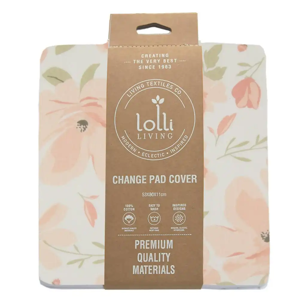 Lolli Living Baby/Newborn Nursery Cushioned Cotton Change Pad Cover Meadow