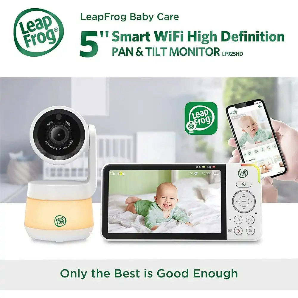 LeapFrog LF925HD 5" Wifi HD Video/Audio Camera Pan/Tilt Baby Monitor 360 Degree