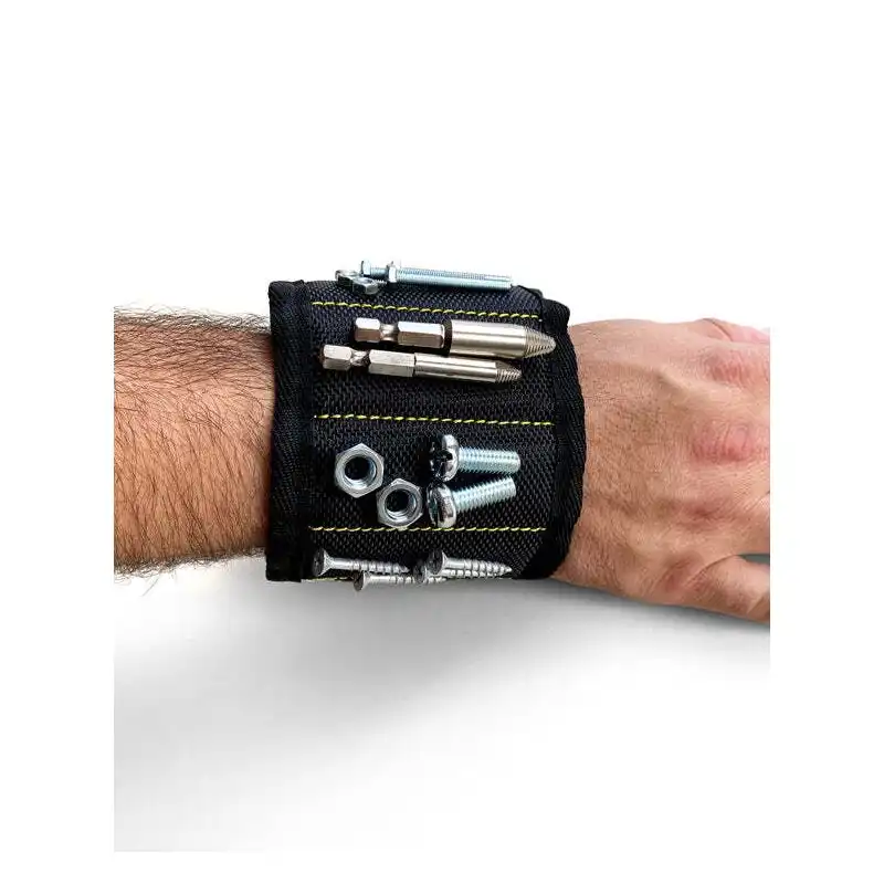 Men's Republic Handyman DIY Magnetic Strap On Wristband Bolt/Screw Holder Black