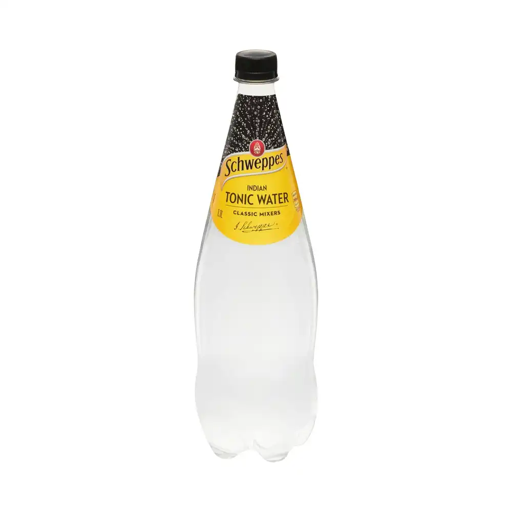 12pc Schweppes Indian Sparkling/Carbonated Tonic Water Drink Bottles 1.1L