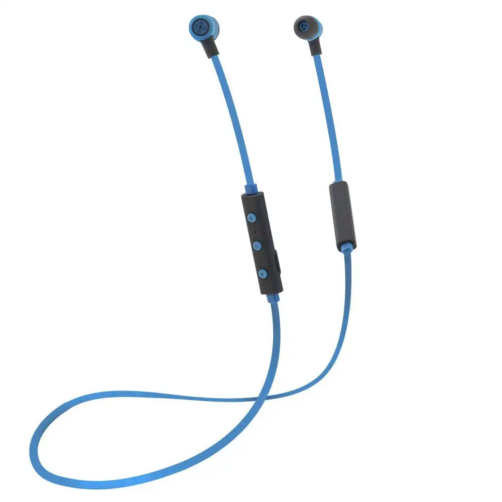 Moki Freestyle Wireless Bluetooth Earphones Headset w/Mic For Smartphone Blue