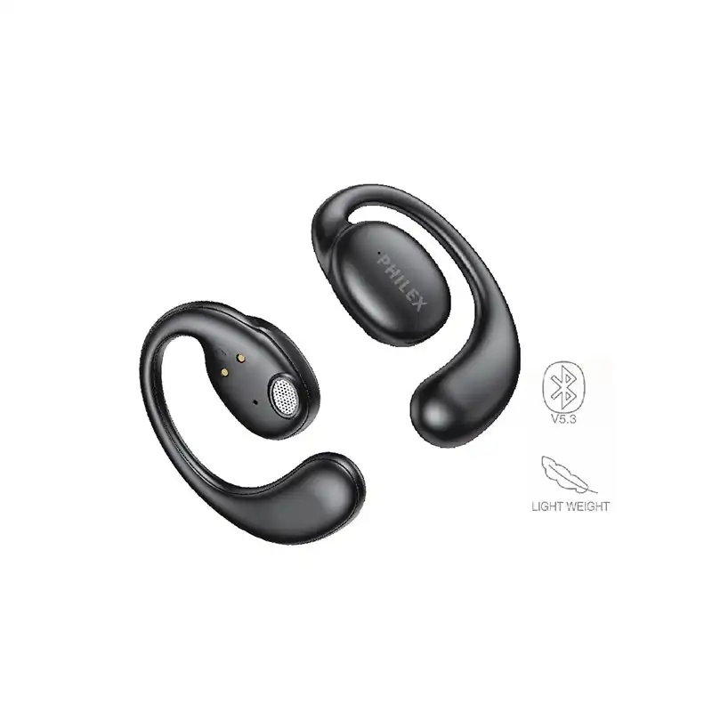 Philex True Wireless Sports Earbuds w/ Ear Hooks And Charging Case 450mAh Black