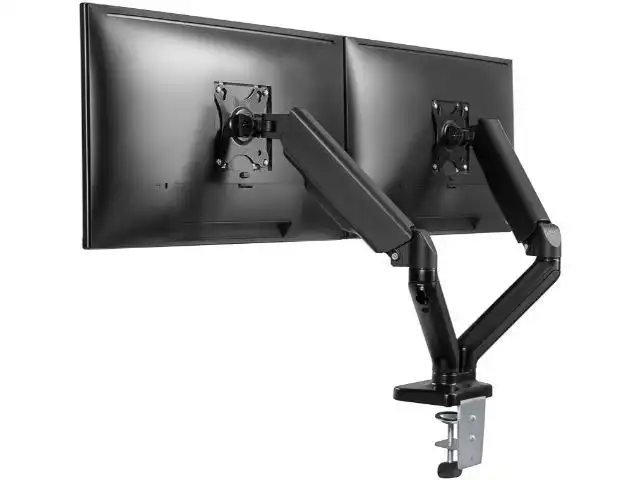 Goobay 43-81cm Dual Monitor Mount w/ Gas Spring TV/Monitor Holder Stand Black
