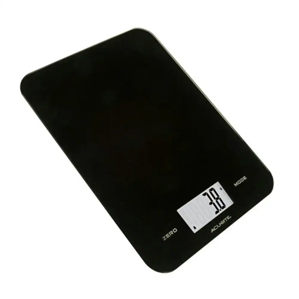 AcuRite Large Slim Line Glass Digital Kitchen Food Measure Scale 1g/8kg Black
