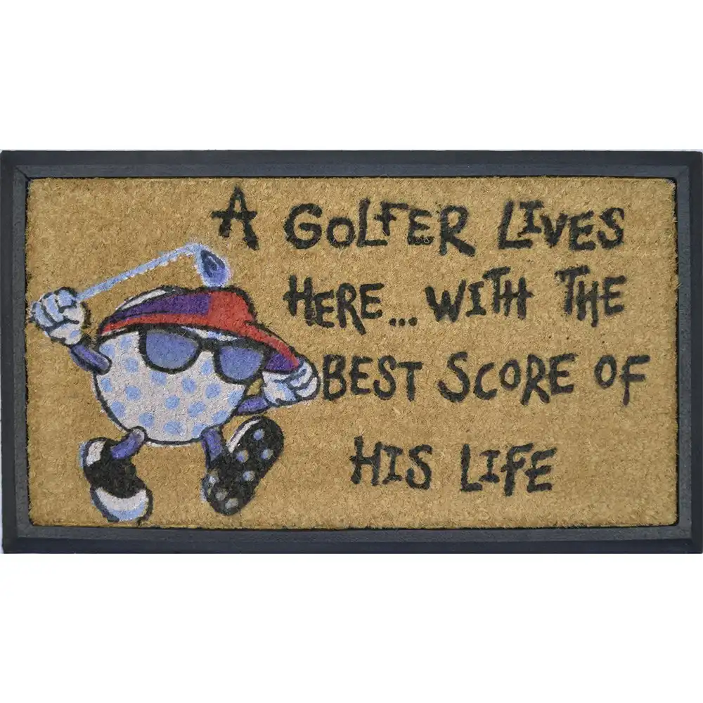 Solemate Golfer Best Score 40x70cm Stylish Durable Outdoor Front Doormat