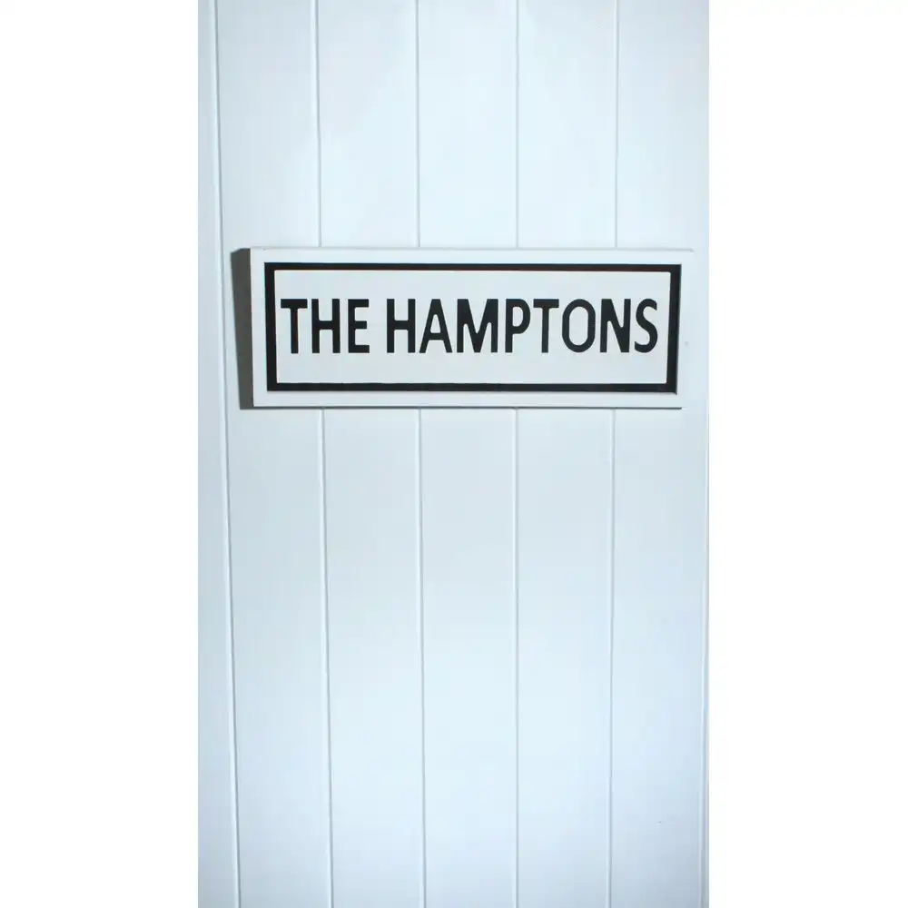 Maine & Crawford Hume Wood 45x17cm The Hamptons Sign Wall Hanging Home Decor