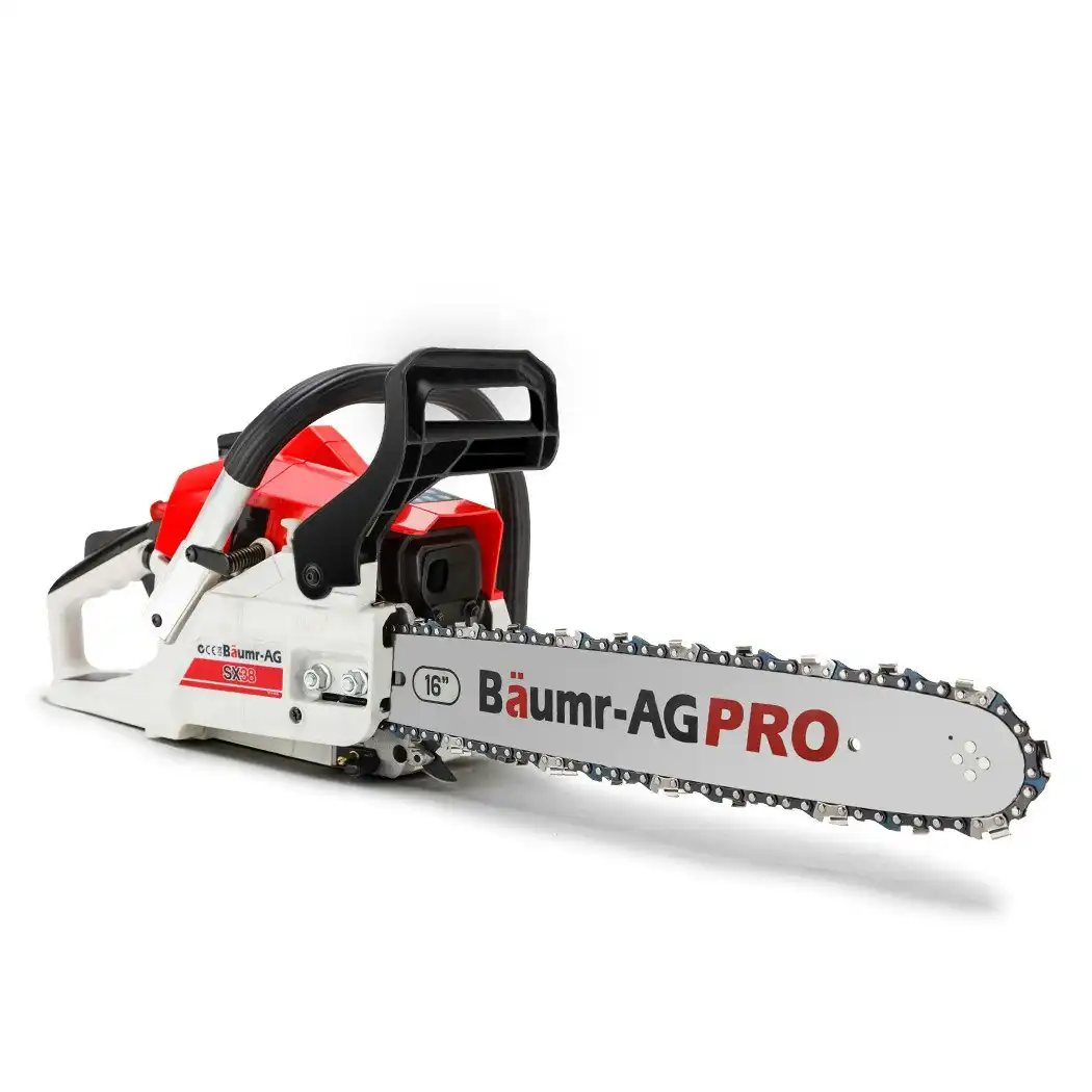 Baumr-AG 38CC Commercial Petrol Chainsaw E-Start Bar Pruning 3.2HP Chain Saw Pruner 16 Inch