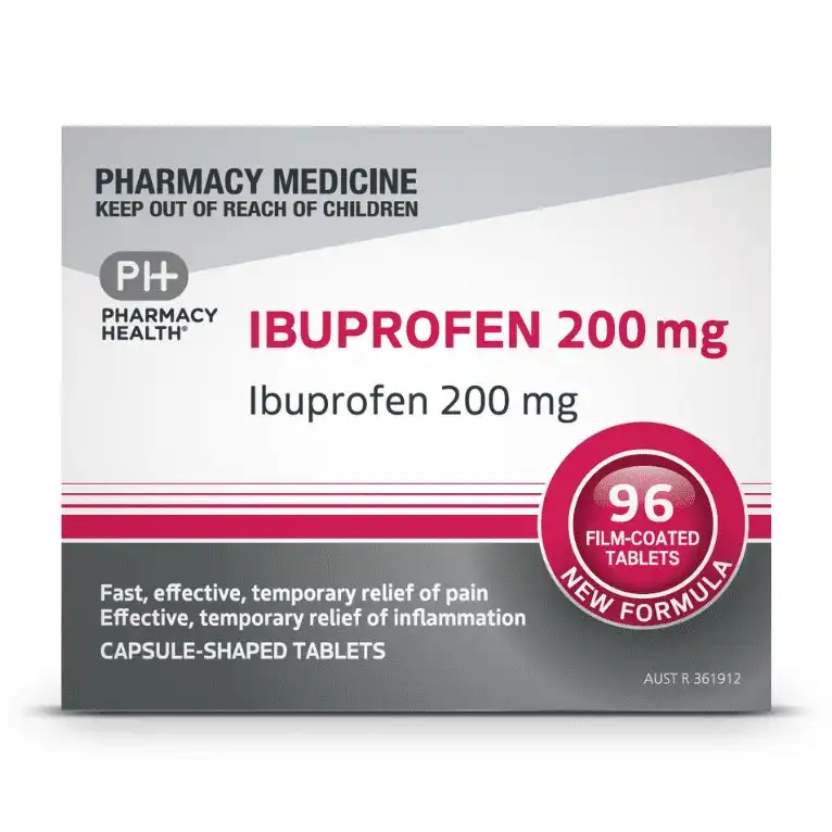Pharmacy Health IBUPROFEN 200MG 96 TABLETS
