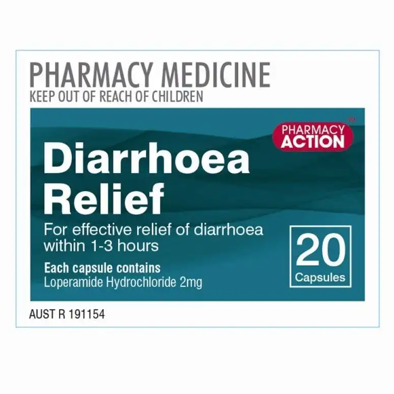 Pharmacy Action Diarrhoea Relief 20 Caps (Generic for IMODIUM)