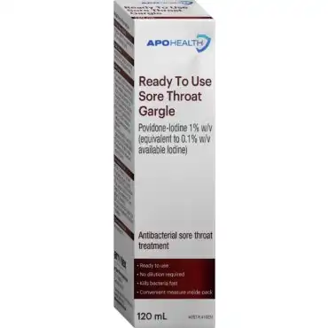 APo Health READY TO USE SORE THROAT GARGLE 120ML