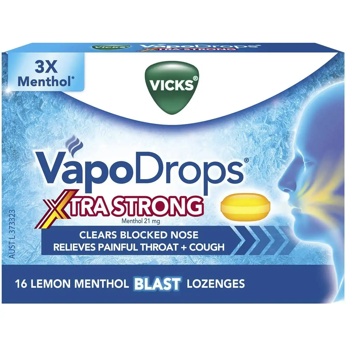 Vicks Vapodrops Xtra Strong Lemon Menthol Blast 16PK