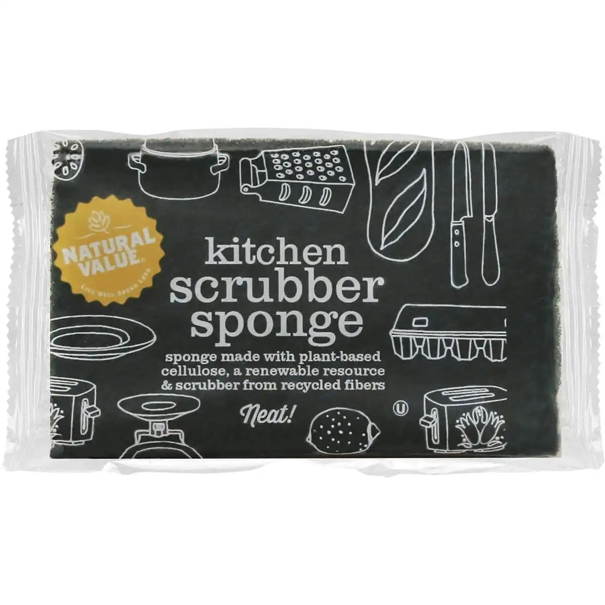 Natural Value Kitchen Scrubber Sponge 1