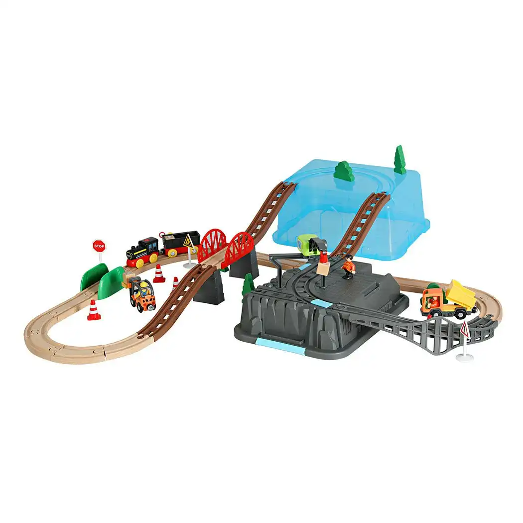 BoPeep Toy Train Set Track DIY Wooden Thomas Miniature Magnetic Trains Xmas Gift