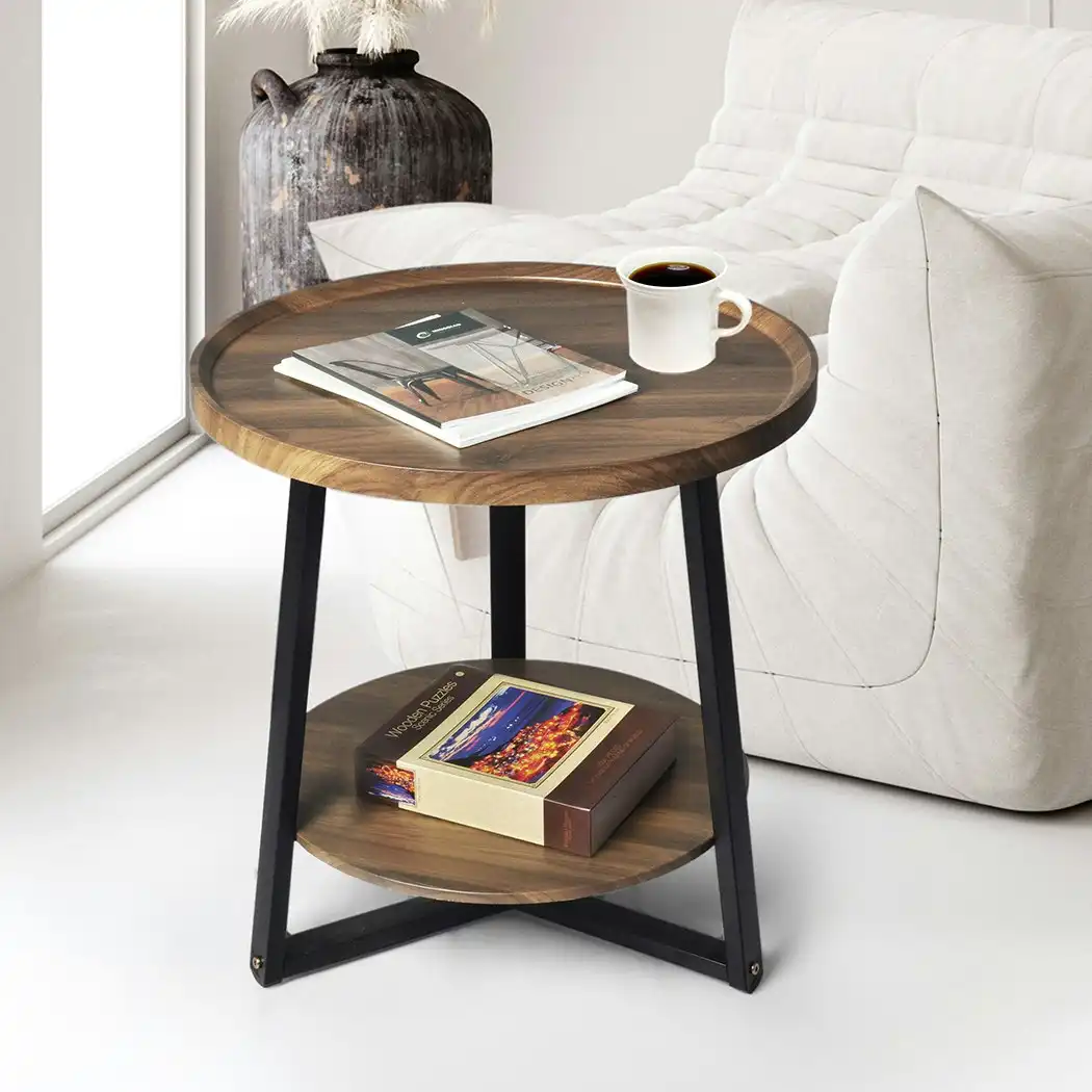 Levede Side Table Coffee Bedside Tables Nightstand Storage Steel Legs Industrial