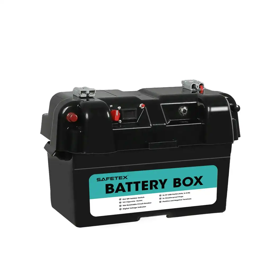 Safetex AGM Battery Box 12V Deep Cycle Battery Solar Caravan Camping