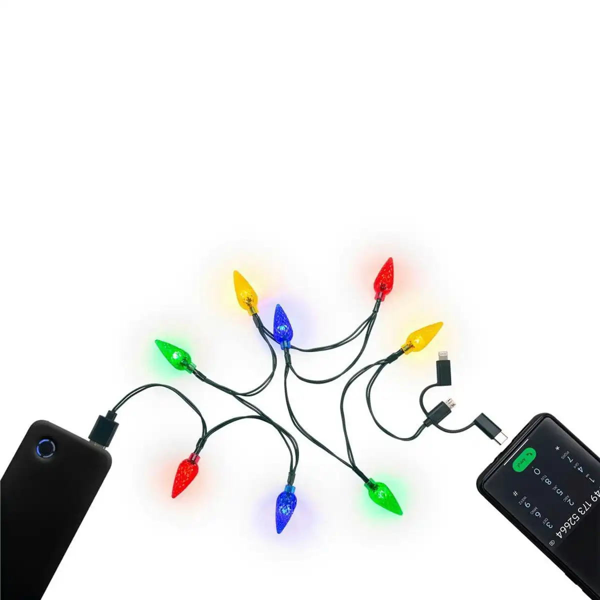 Goobay Smartphone USB-A Charging Cable with LED Lights for Smartphones
