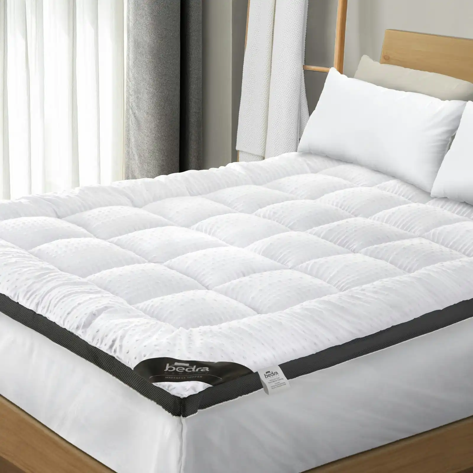 Bedra Mattress Topper Pillowtop Airflow Mesh Bed Protector Mat 5cm King Single