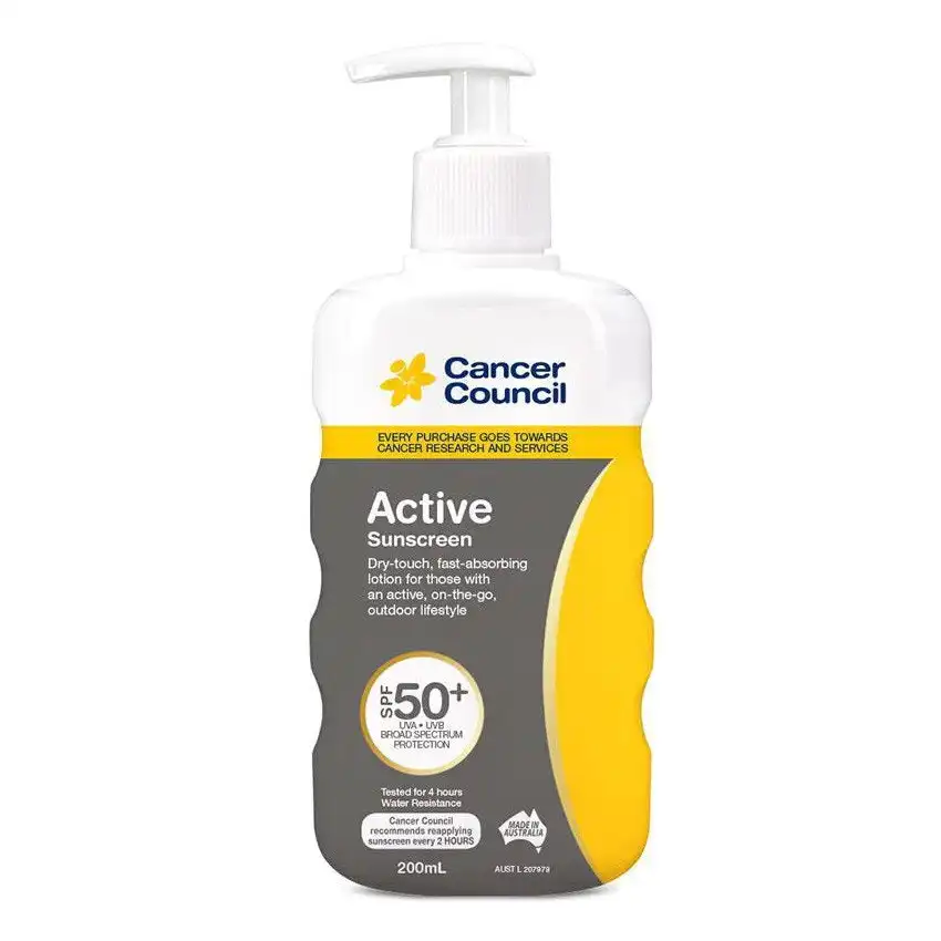 Cancer Council Active Sunscreen SPF50+ 200ml