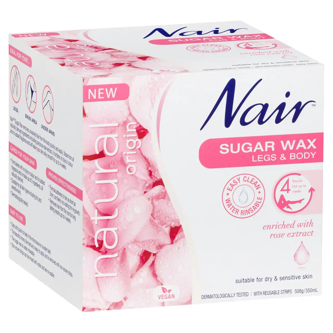 Nair Sugar Wax | Sensitive Hair Removal | Legs & Body | 350ml