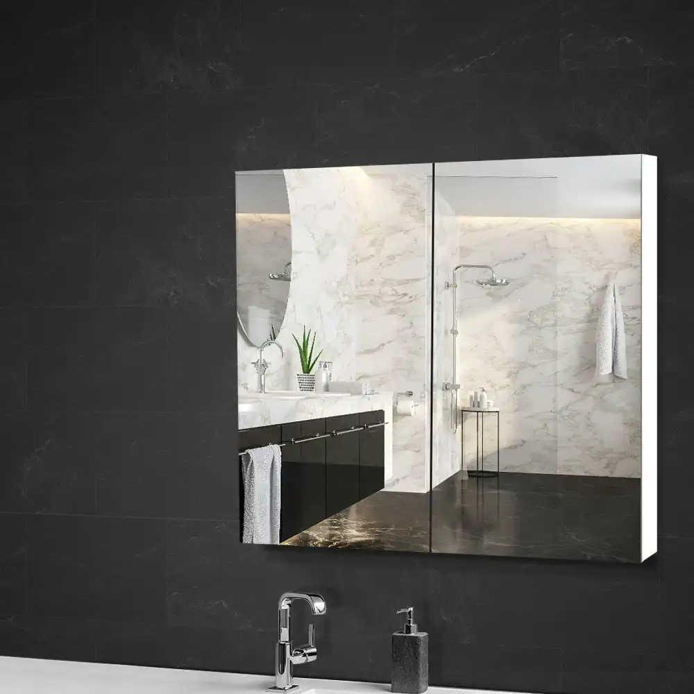 Cefito Mirrored Cabinet Bathroom Vanity 750mmx720mm - White