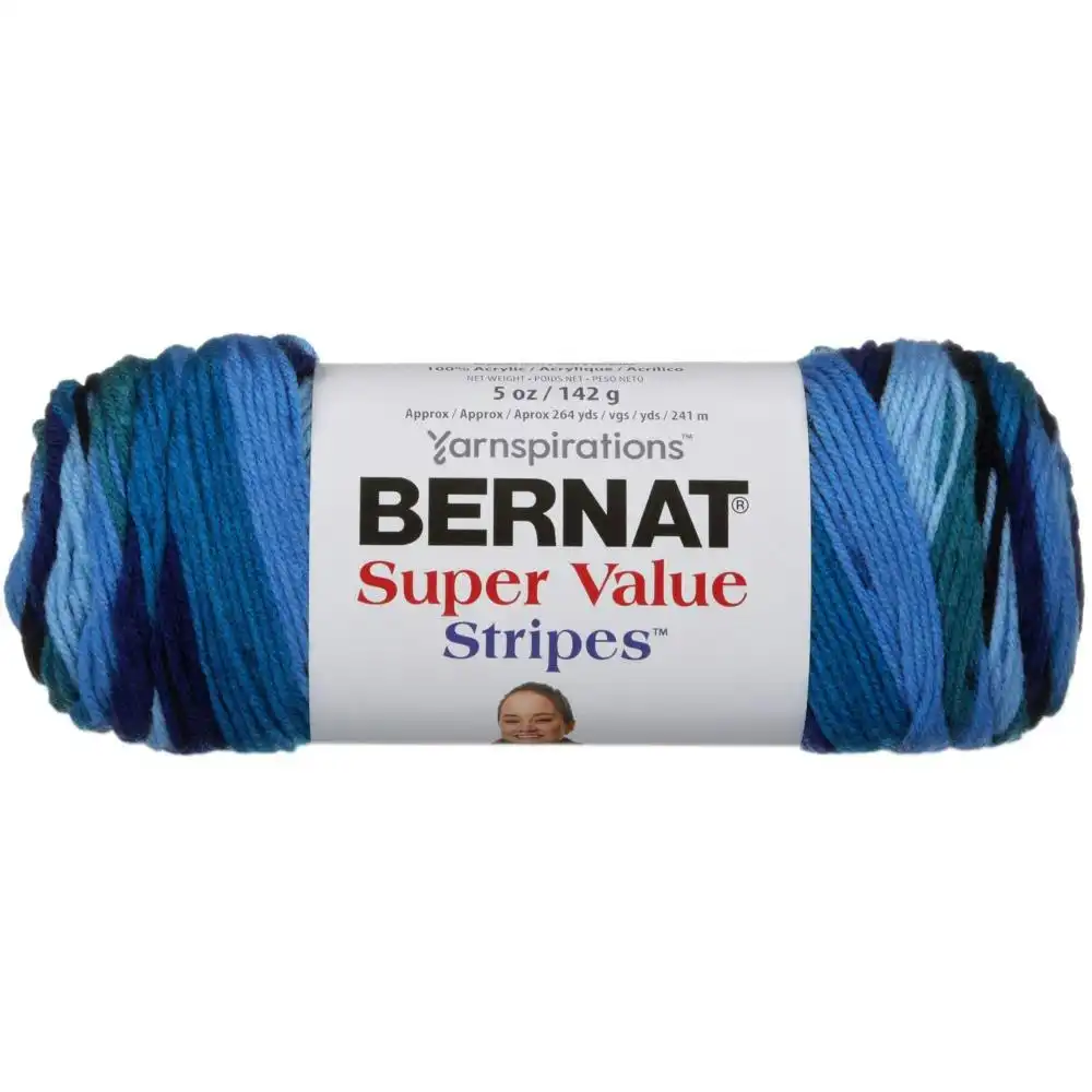 Bernat Super Value Stripes Crochet & Knitting Yarn - 142g Acrylic Yarn