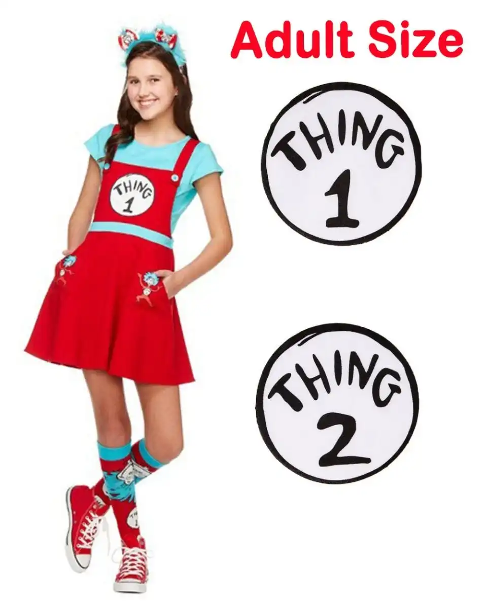 Womens Thing 1 Thing 2 Overall Dress Costume